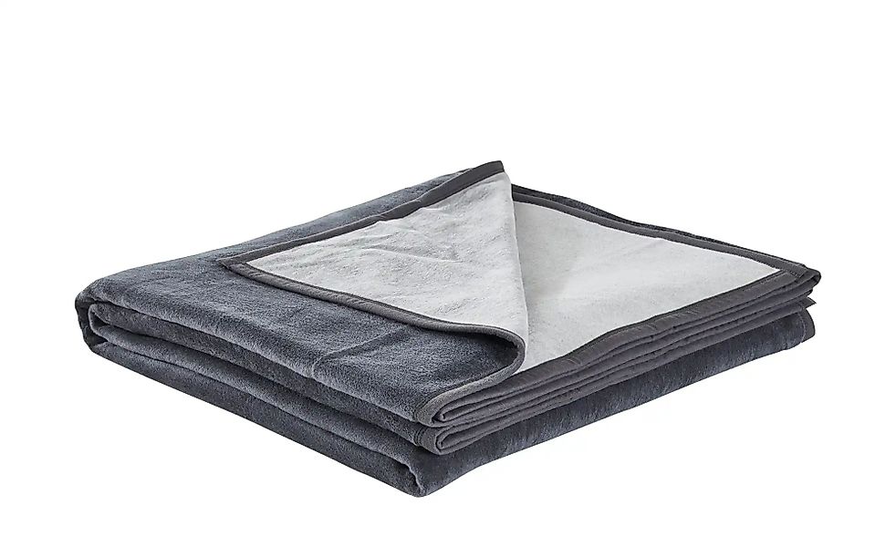 IBENA Überwurf  Uni doubleface ¦ grau ¦ Maße (cm): B: 220 Dekokissen & Deck günstig online kaufen