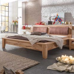 Komfortbett mit gepolstertem Kopfteil Eiche günstig online kaufen