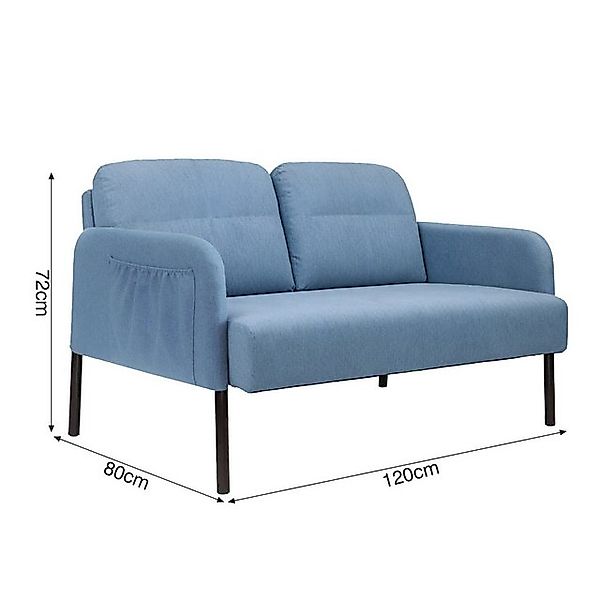 DARDVORLAG Sofa 2-Sitzer Sofa, Gepolsterter Sessel mit Lehne und Eisenrahme günstig online kaufen