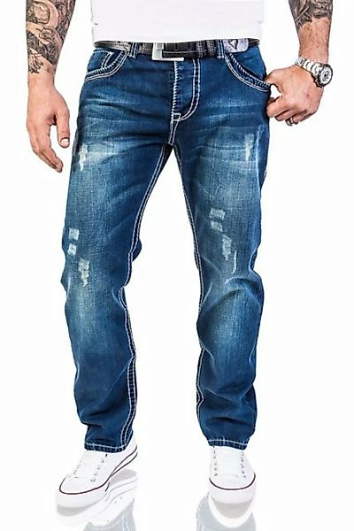 Rock Creek Straight-Jeans Herren Jeans Stonewashed dicke Naht RC-2056 günstig online kaufen