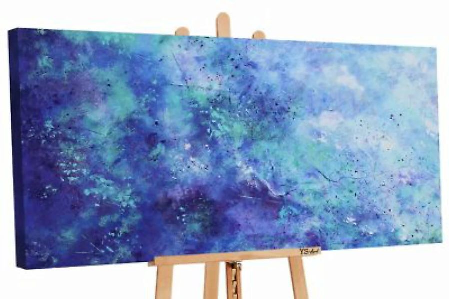 YS-Art™ "Gemälde Acryl ""Universum"" handgemalt auf Leinwand 130x70 cm" bla günstig online kaufen