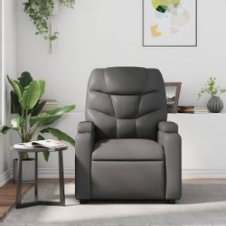 vidaXL Sessel Massagesessel Grau Kunstleder (1-St) günstig online kaufen