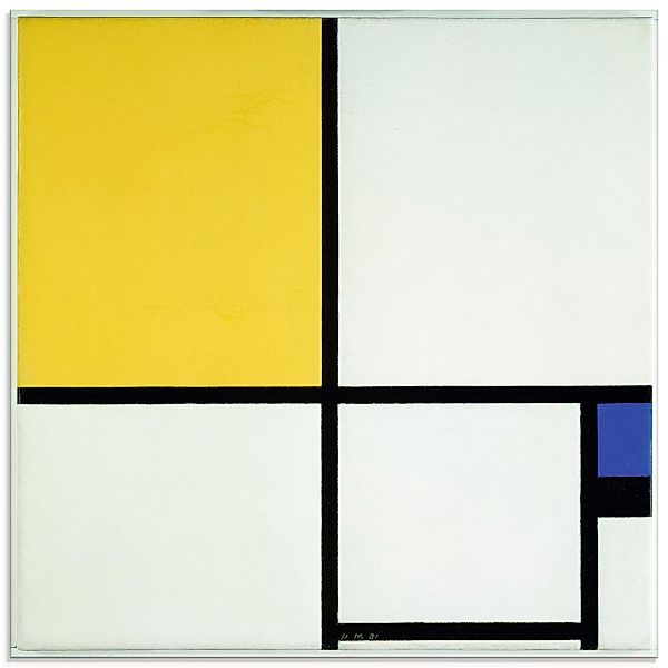 Artland Glasbild "Komposition mit Blau und Gelb. 1931.", Muster, (1 St.) günstig online kaufen