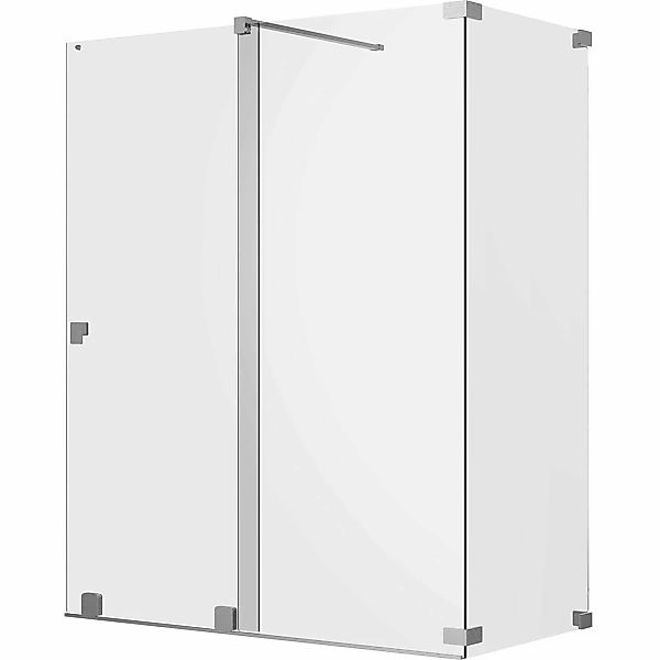 Schöner Wohnen Dusch-Schiebetür Walk-In m. Wand R Silbermatt 130 x 140 x 20 günstig online kaufen