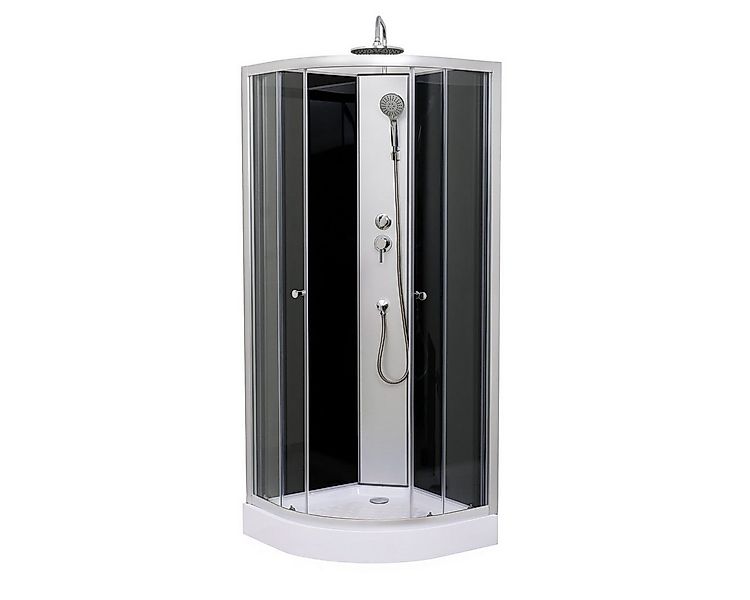 Aloni Eckdusche SK2479, Komplettset mit Duschwanne, Brause, Rückwand & Abla günstig online kaufen