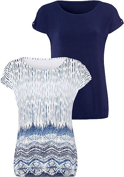 LASCANA T-Shirt mit kleinem Cut-Out am günstig online kaufen