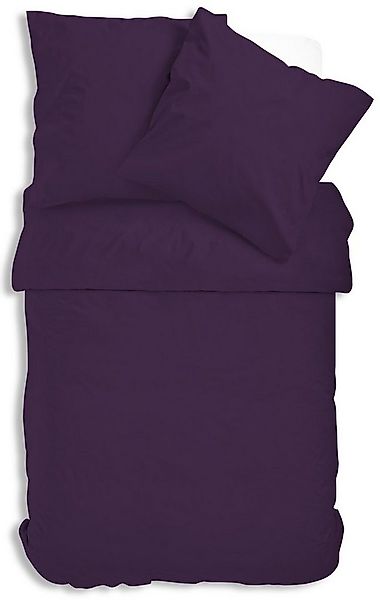 One Home Bettwäsche Uni Einfarbig, Mikrofaser, 4 teilig, mit Reißverschluss günstig online kaufen