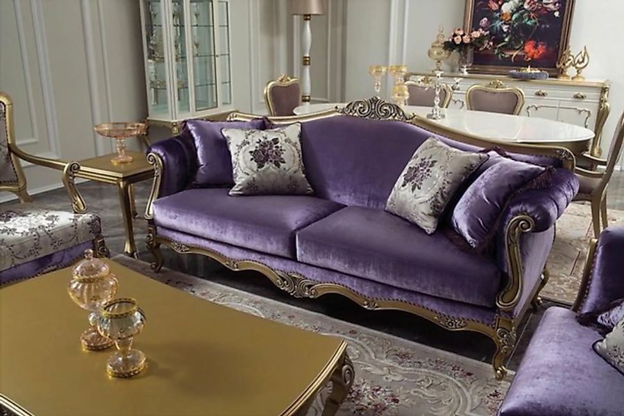 JVmoebel Sofa, Dreisitzer Sofa 3 Sitzer Couches Sofas Luxus Couch Samt Baro günstig online kaufen