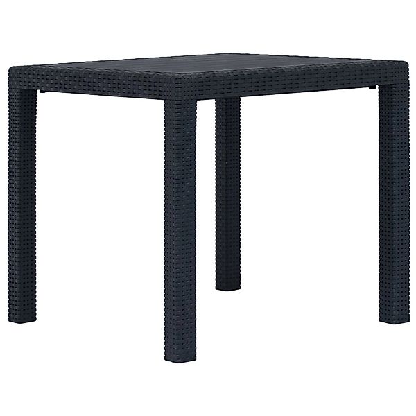 vidaXL Gartentisch Anthrazit 79x79x72 cm Kunststoff Rattan-Optik 45602 günstig online kaufen