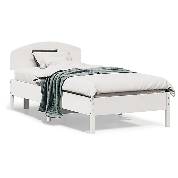 vidaXL Massivholzbett ohne Matratze Weiß 90x190 cm Kiefernholz 3207238 günstig online kaufen