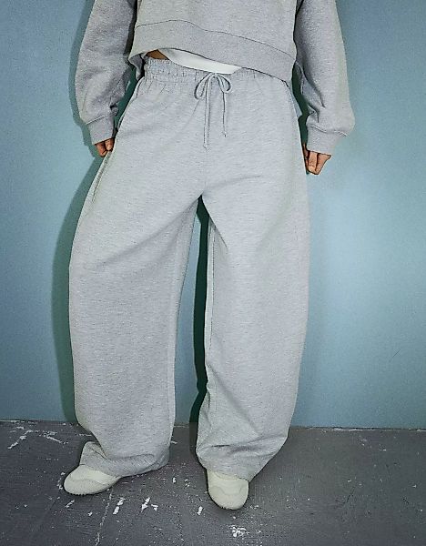 Bershka Barrel-Fit-Hose Aus Plüsch Damen Xs Grau günstig online kaufen