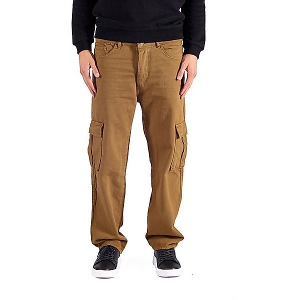 Denim House Cargojeans Herren Baggy Cargo Freizeithose Braun W34/L32 günstig online kaufen