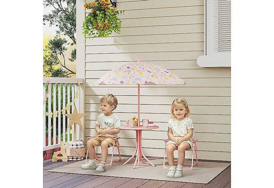 AIYAPLAY Garten-Kindersitzgruppe Kindersitzgarnitur, (mit Tisch, Klappstuhl günstig online kaufen