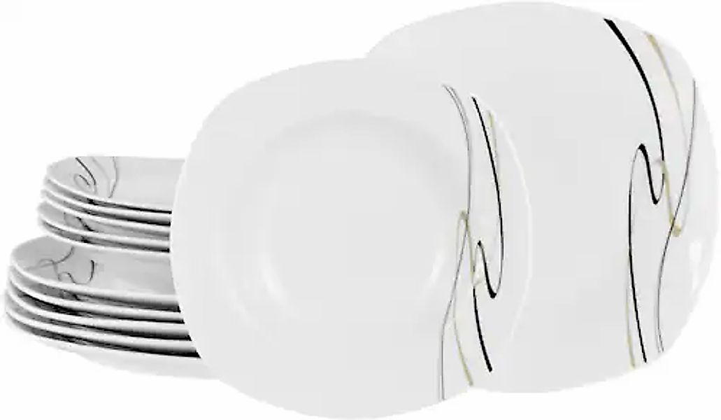 CreaTable Tafelservice »Amelie Piazza, Tafel-Service 12-tlg« Elegant, Schwu günstig online kaufen