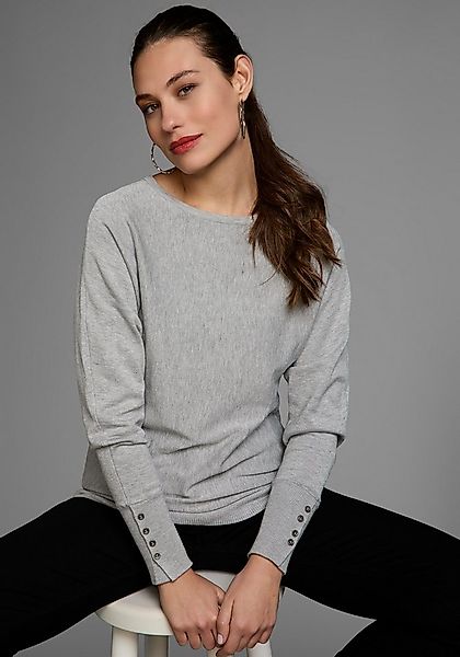 Laura Scott Fledermauspullover mit Zierknopfleiste am Rücken günstig online kaufen