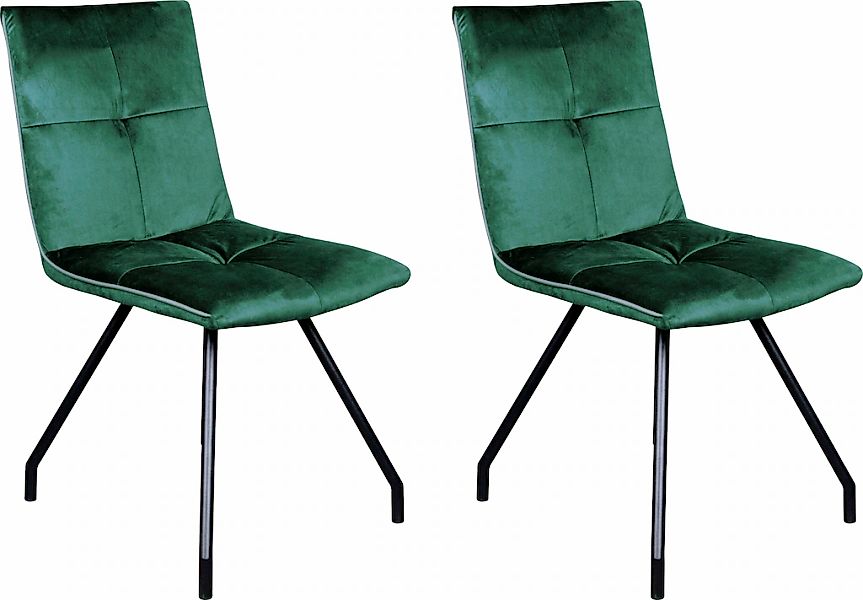 Kayoom Polsterstuhl "Stuhl Eaden 125 2er-Set, samtiger Stoffbezug, Paspel a günstig online kaufen