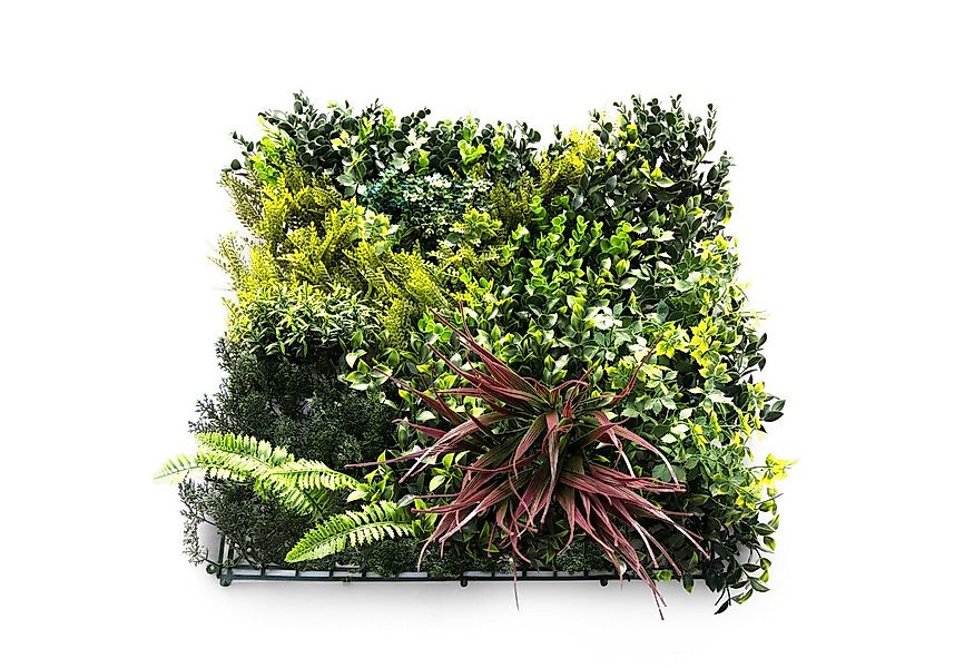 Kunstpflanze Pflanzenwand Sapphire, Kombination aus grünen Pflanzen, Kubus, günstig online kaufen