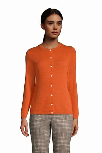 Kaschmir-Cardigan mit rundem Ausschnitt, Damen, Größe: 48-50 Normal, Orange günstig online kaufen