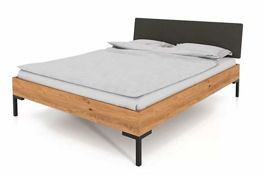 byoak Bett ABIES 80 x 200 aus Massivholz, mit Polsterkopfteil, Naturgeölt günstig online kaufen