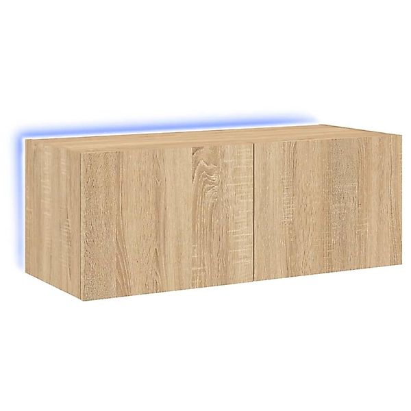 VidaXL TV-Wandschrank mit LED-Leuchten Sonoma-Eiche 80x35x31 cm günstig online kaufen