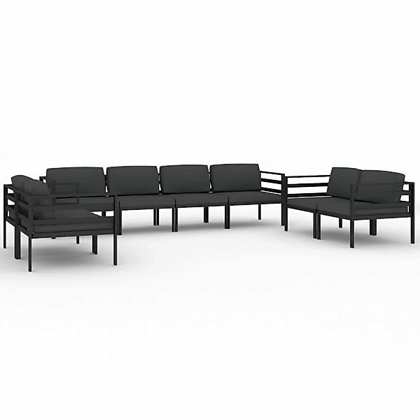 Vidaxl 8-tlg. Garten-lounge-set Mit Kissen Aluminium Anthrazit günstig online kaufen