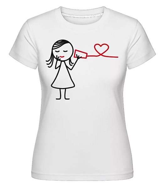 Schnurtelefon Frau · Shirtinator Frauen T-Shirt günstig online kaufen