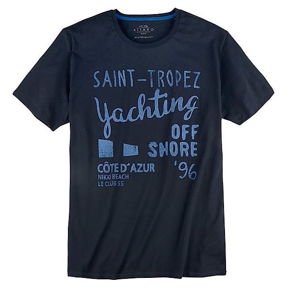 Kitaro Rundhalsshirt Übergröße T-Shirt navy Print Druck Saint-Tropez Kitaro günstig online kaufen