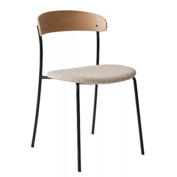New Works - Missing Stuhl gepolstert - eiche, sand/Sitzfläche Barnum Sand 2 günstig online kaufen