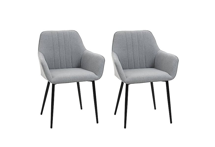 HOMCOM Esszimmerstuhl Küchenstuhl mit Rückenlehne, Polsterstuhl mit Leineno günstig online kaufen