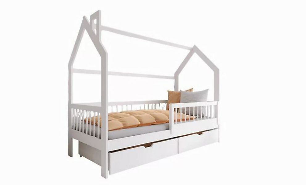 Fun Möbel Hausbett Kinderbett NIKOLE (in vier Farben, inkl. Rausfallschutz) günstig online kaufen