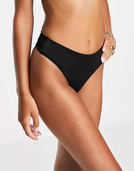 Weekday – Ava – Bikini-Tanga aus recyceltem Material in Schwarz günstig online kaufen