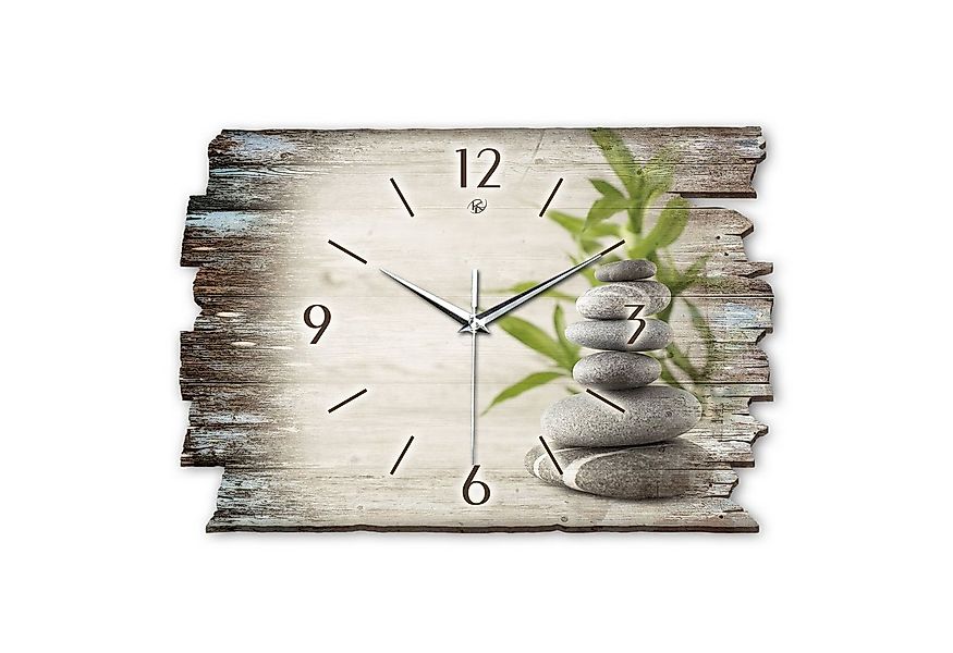 Kreative Feder Wanduhr Design-Wanduhr „Bambus“ aus Holz im Shabby Style Des günstig online kaufen