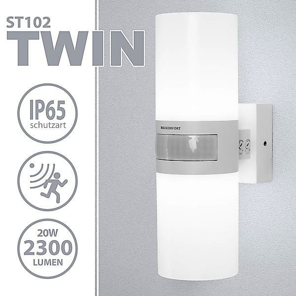Maxkomfort Wandleuchte TWIN, LED fest integriert, günstig online kaufen