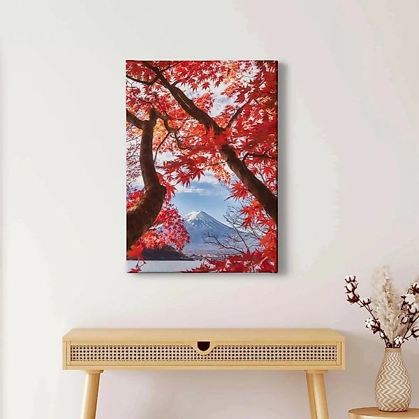 Bricoflor Roter Baum Bild Im Asiatischen Stil Landschaftsbild Ideal Für Sch günstig online kaufen