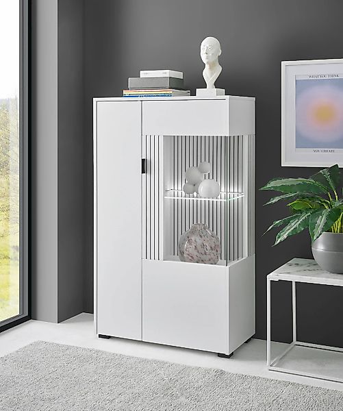INOSIGN Vitrine "Hudson, Stauraumvitrine", in moderner Trendfarbe, Griffe a günstig online kaufen