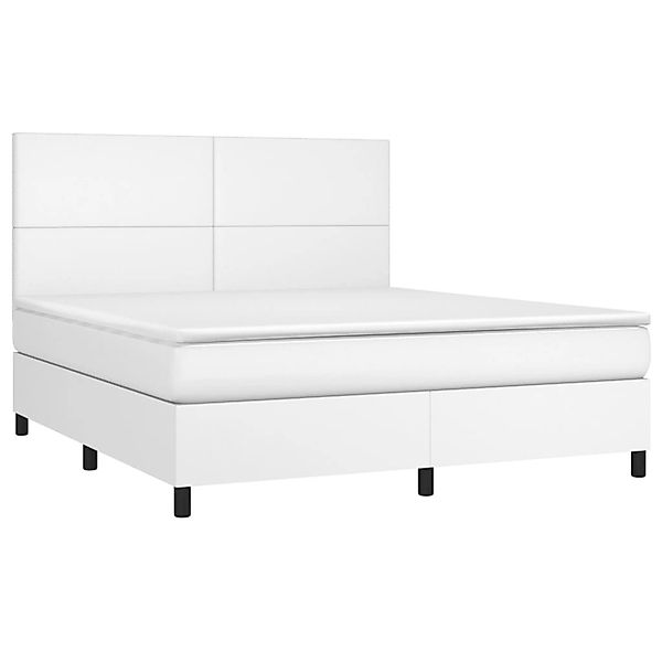 vidaXL Boxspringbett mit Matratze & LED Weiß 180x200 cm Kunstleder 3135838 günstig online kaufen