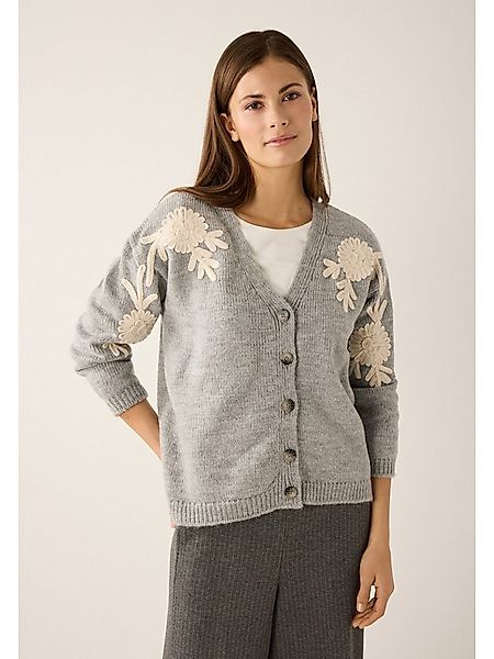 MORE&MORE Strickjacke cosy, bestickte Strickjacke günstig online kaufen