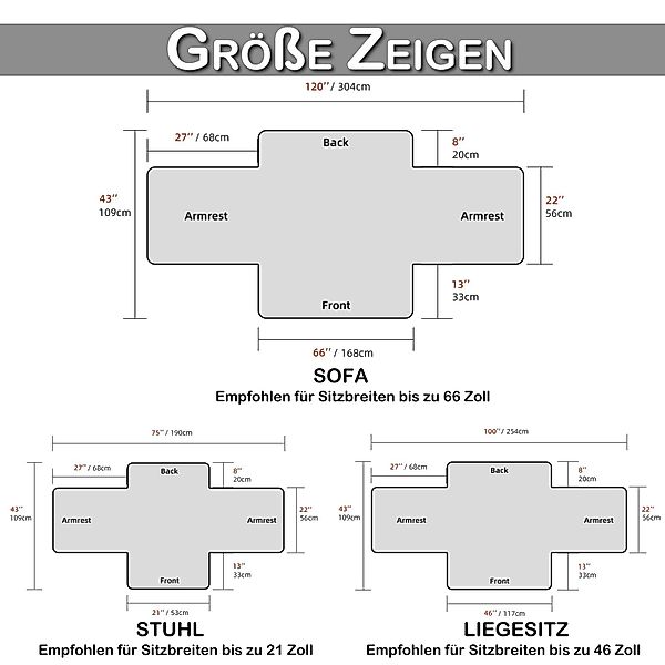 BTTO Sofaschoner Couch Schonbezug 1-,2-,3-Sitzer,Gesteppt Sofabezug,Armlehn günstig online kaufen