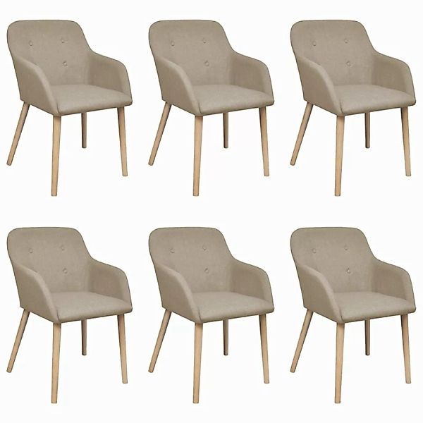 vidaXL Esszimmerstuhl Esszimmerstühle 6 Stk. Beige günstig online kaufen