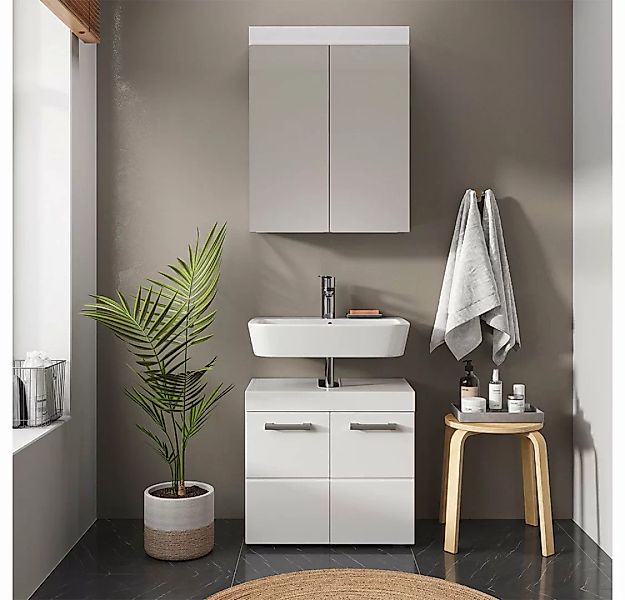 Vicco Spiegelschrank Badezimmermöbel LUNA 60x77cm Weiß günstig online kaufen
