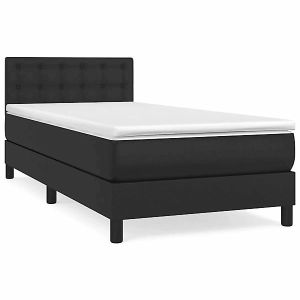 vidaXL Boxspringbett mit Matratze Schwarz 90x200 cm Kunstleder1389800 günstig online kaufen