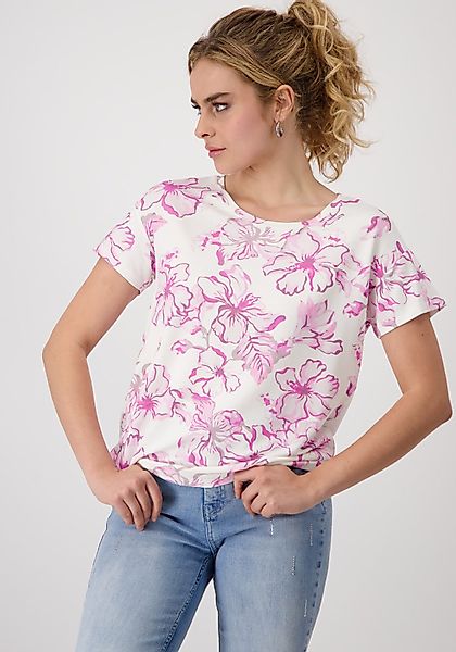Monari Rundhalsshirt mit Blumendruck günstig online kaufen
