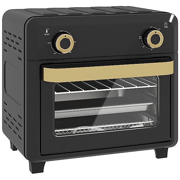 HOMCOM Minibackofen mit Umluft, 10L Heißluftfritteuse, Backofen Klein mit 6 günstig online kaufen