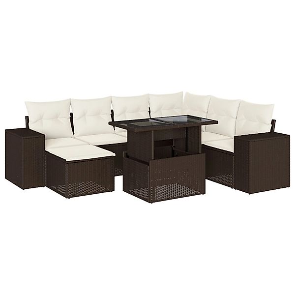 vidaXL 8-Tlg Garten-Sofagarnitur mit Kissen Braun Poly Rattan 3269333 günstig online kaufen