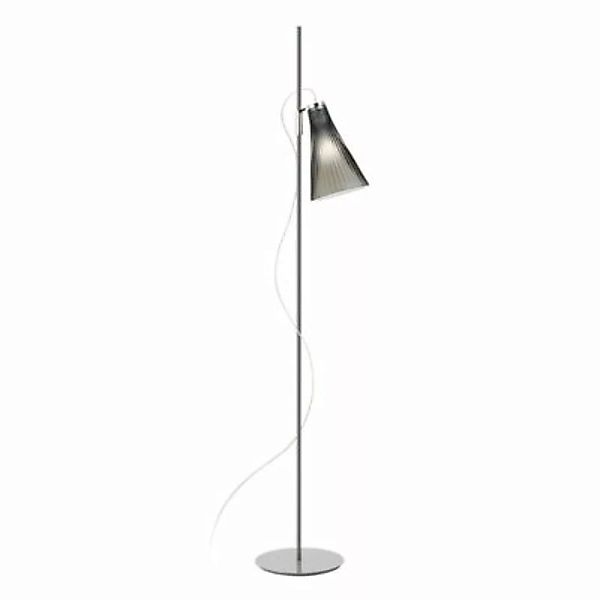 Stehleuchte K-lux plastikmaterial grau / H 165 cm - Lampenschirm höhenverst günstig online kaufen