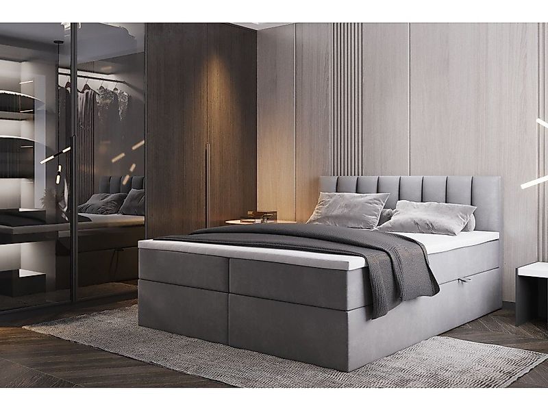 TRADA Boxspringbett PALERMO mit Topper - Bonell Matratze mit Bettkasten - E günstig online kaufen