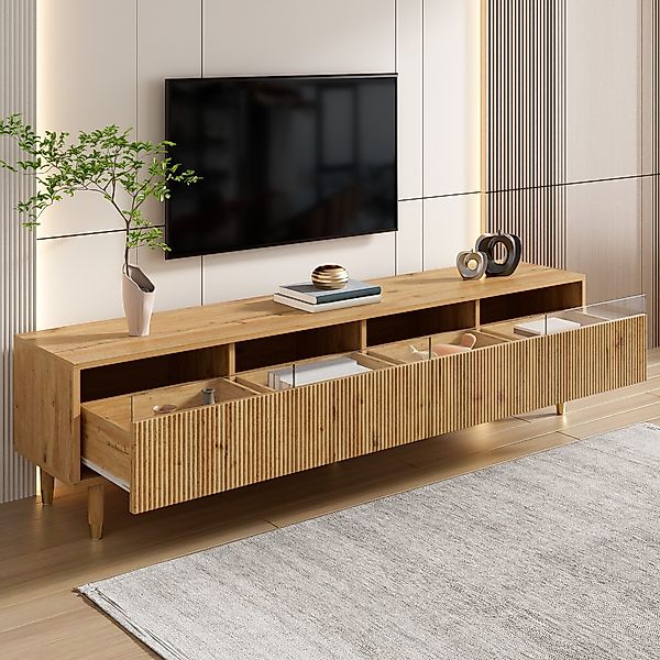 REDOM Lowboard in Holzoptik mit Acrylfronten günstig online kaufen