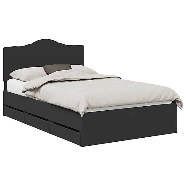 vidaXL Bettrahmen mit Schubladen Schwarz 120 x 190 cm Ingenieurs Holz 34134 günstig online kaufen