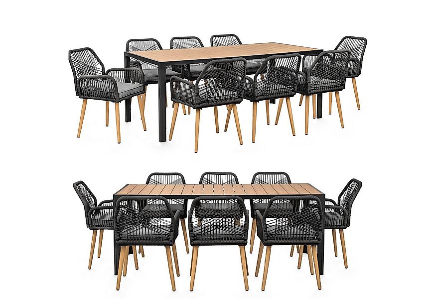 Swing&Harmonie Garten-Essgruppe für 6-8 Personen mit Tisch, Seilgeflecht-St günstig online kaufen