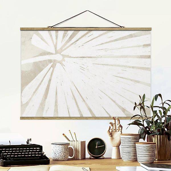 Stoffbild mit Posterleisten Palmenblatt Silhouette auf Leinen günstig online kaufen